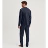 Pyjama long homme col boutonné Relax Selected 4 Dark Sapphire