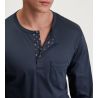 Pyjama long homme col boutonné Relax Selected 4 Dark Sapphire