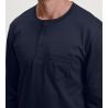 Pyjama long en coton pour homme col boutons Relax Comfy 4 Dark Sapphire