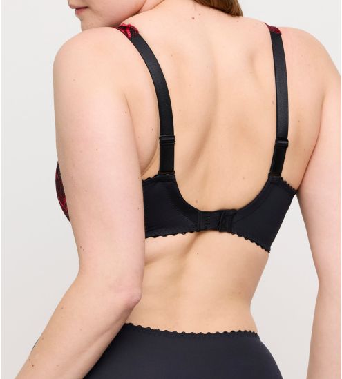 Soutien gorge semi transparent emboîtant rouge et noir Springdale