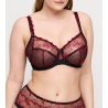 Soutien gorge semi transparent emboîtant rouge et noir Springdale