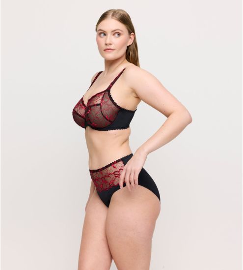 Soutien gorge semi transparent emboîtant rouge et noir Springdale