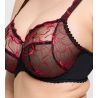 Soutien gorge semi transparent emboîtant rouge et noir Springdale