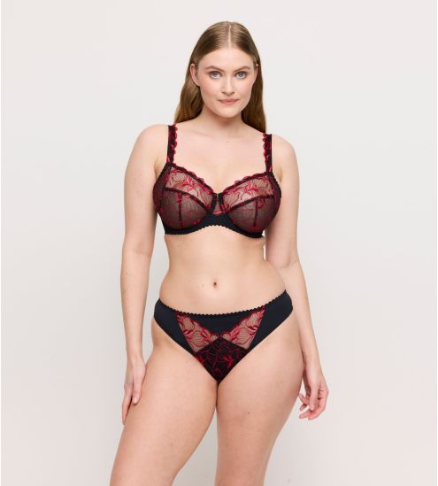 Soutien gorge semi transparent emboîtant rouge et noir Springdale