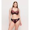 Soutien gorge semi transparent emboîtant rouge et noir Springdale