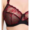 Soutien gorge semi transparent emboîtant rouge et noir Springdale