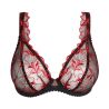 Soutien gorge rouge et noir semi transparent décolleté plongeant Springdale