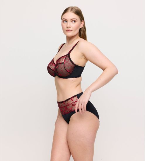 Culotte taille haute rouge et noir Springdale