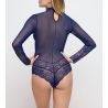 Body bleu en tulle et dentelle Musea