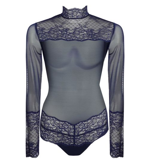 Body bleu en tulle et dentelle Musea