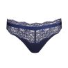 Slip brésilien bleu en dentelle et paillettes Musea