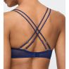 Soutien gorge triangle sans armatures bleu en dentelle et paillettes Musea