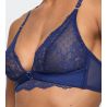 Soutien gorge triangle sans armatures bleu en dentelle et paillettes Musea
