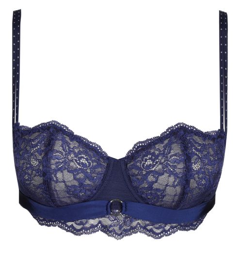 Soutien gorge corbeille bleu en dentelle et paillettes Musea