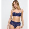 Soutien gorge corbeille bleu en dentelle et paillettes Musea