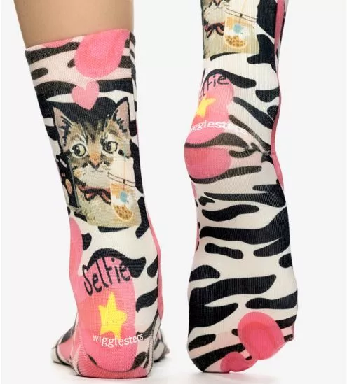 Selfie Cat Woman Socks