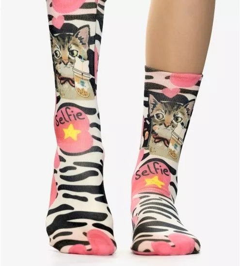 Selfie Cat Woman Socks
