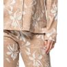 Pyjama chemise pour femme beige imprimé floral blanc