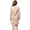 Liquette à manches longues beige imprimé floral blanc