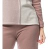 Pyjama polaire femme mauve avec grande fleur avant