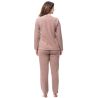Pyjama polaire femme mauve avec grande fleur avant