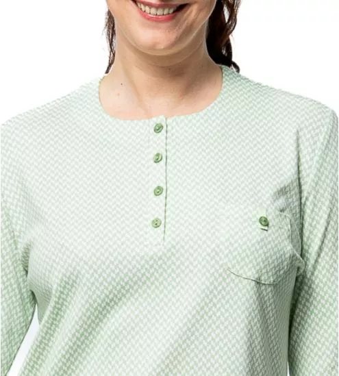 Liquette verte détails graphiques à manches longues