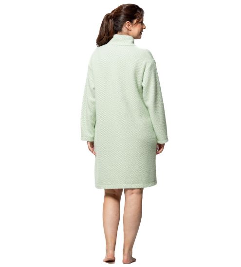 Robe de chambre épaisse effet fourrure vert/blanc