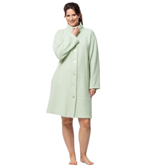 Robe de chambre épaisse effet fourrure vert/blanc