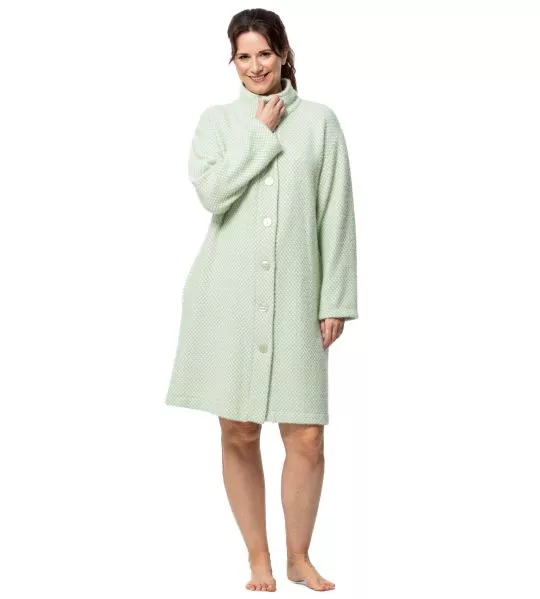 Robe de chambre épaisse effet fourrure vert/blanc