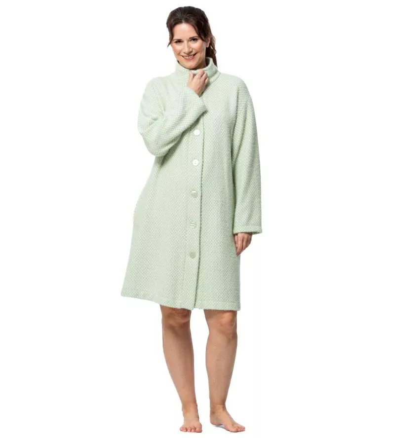 Robe de chambre épaisse effet fourrure vert/blanc