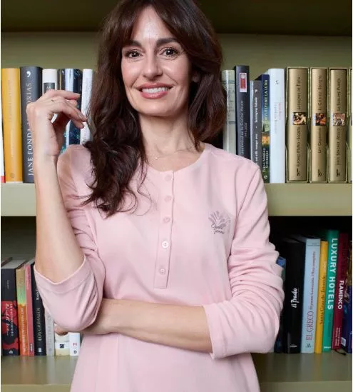 Liquette rose à manches longues col boutons