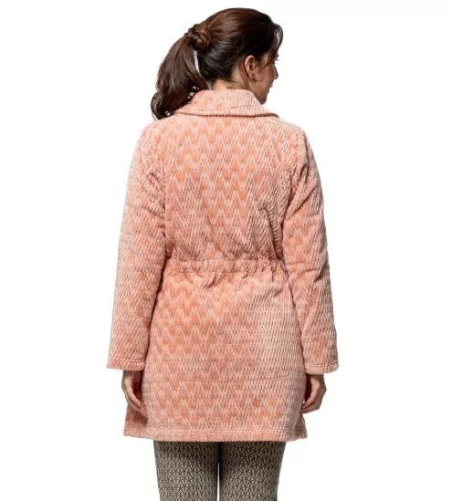 Veste pilou uni rose avec fermeture éclair