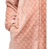 Robe de chambre longue en pilou uni rose