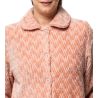 Robe de chambre longue en pilou uni rose