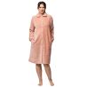 Robe de chambre longue en pilou uni rose