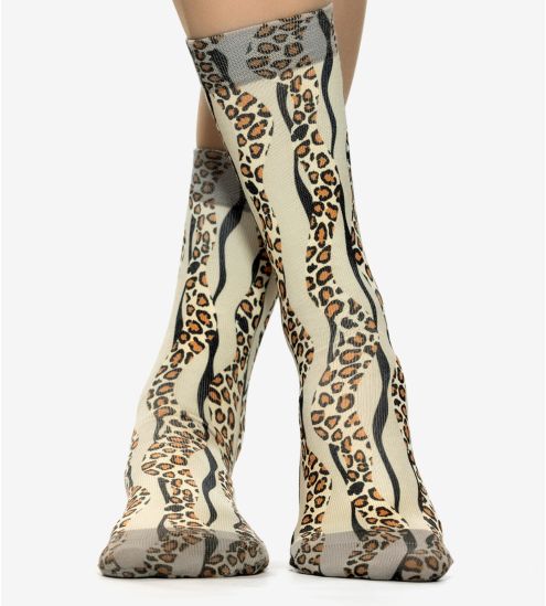 Leo Wave Brown Woman Socken