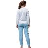 Pyjama classique à manches longues femme bleu