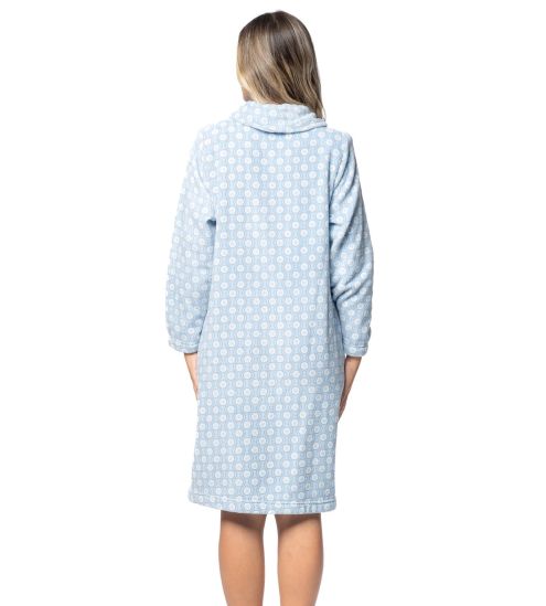 Robe de chambre en pilou bleu femme