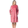 Robe de chambre boutonnée en velours rouge