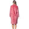 Robe de chambre boutonnée en velours rouge