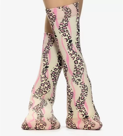 Leo Wave Pink Woman Socks