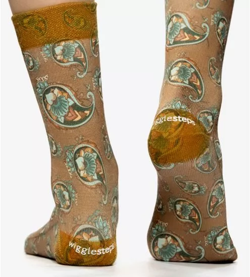 Brown Paisley Woman Socks