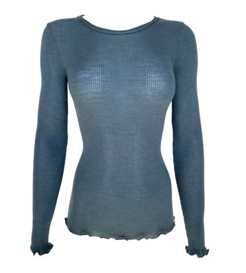 Pull bleu Laine & Soie Tempette