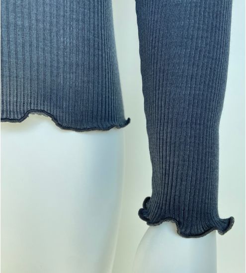 Pull bleu Laine & Soie Tempette