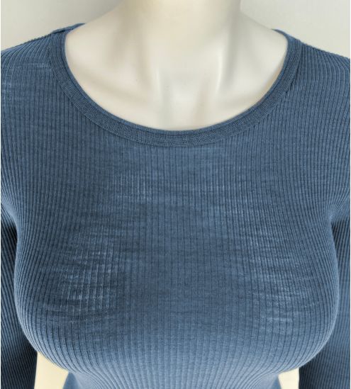 Pull bleu Laine & Soie Tempette