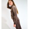 Veste à capuche en velours Thuro Sealake Taupe