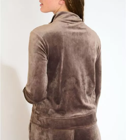 Veste à capuche en velours Thuro Sealake Taupe