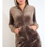 Veste à capuche en velours Thuro Sealake Taupe