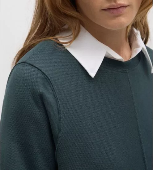 Sweat chaud à manches longues vert pin pour femme