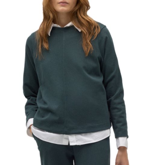 Sweat chaud à manches longues vert pin pour femme